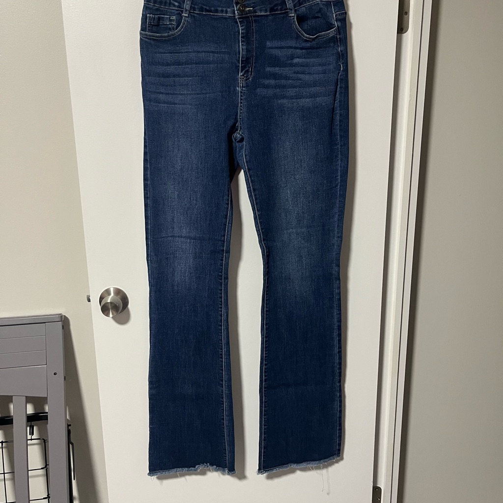 Womens Dark Indigo Stretch Bootcut Jeans Size 1837 Inseam
